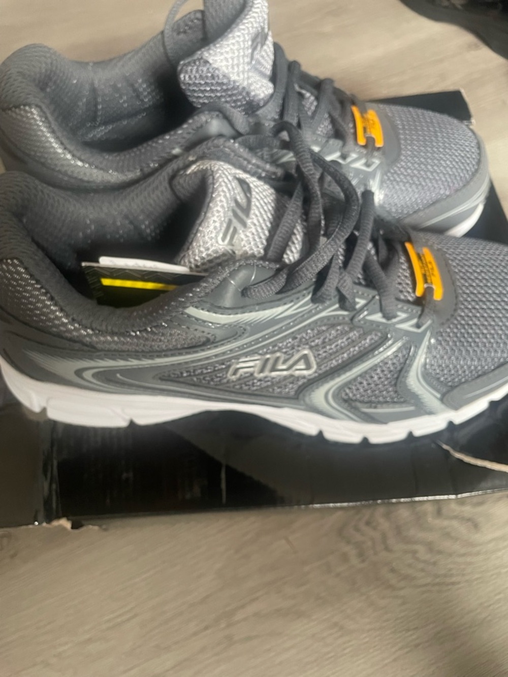 Fila Men's Gray Athletic Running Shoes with White Soles